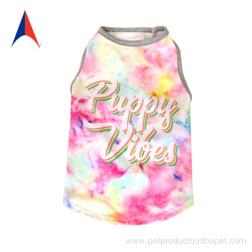 Shading Pink camiseta para mascotas transpirable con efecto tie-dye